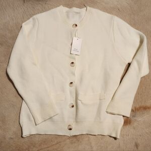 Rosa Clothing Women's Cream Cardigan Sweater Size XL